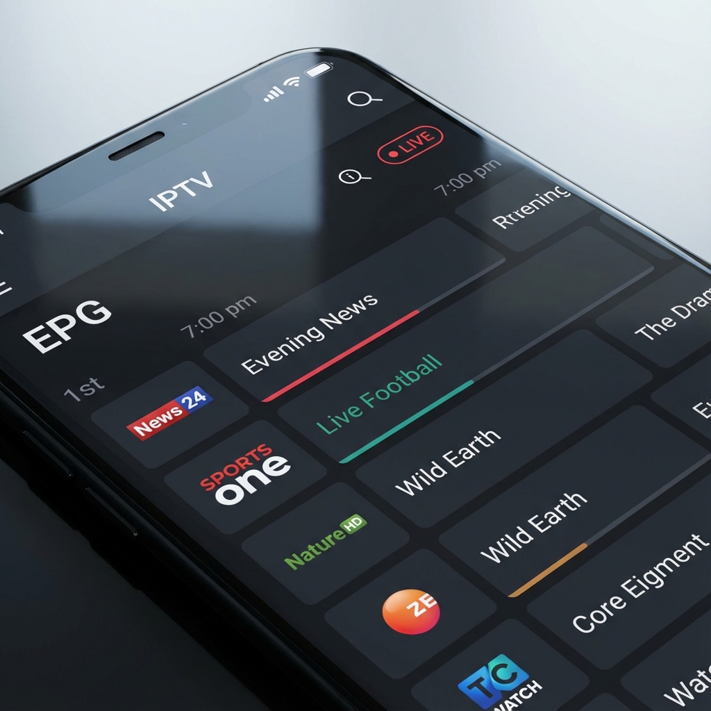Premium IPTV Interface on Mobile